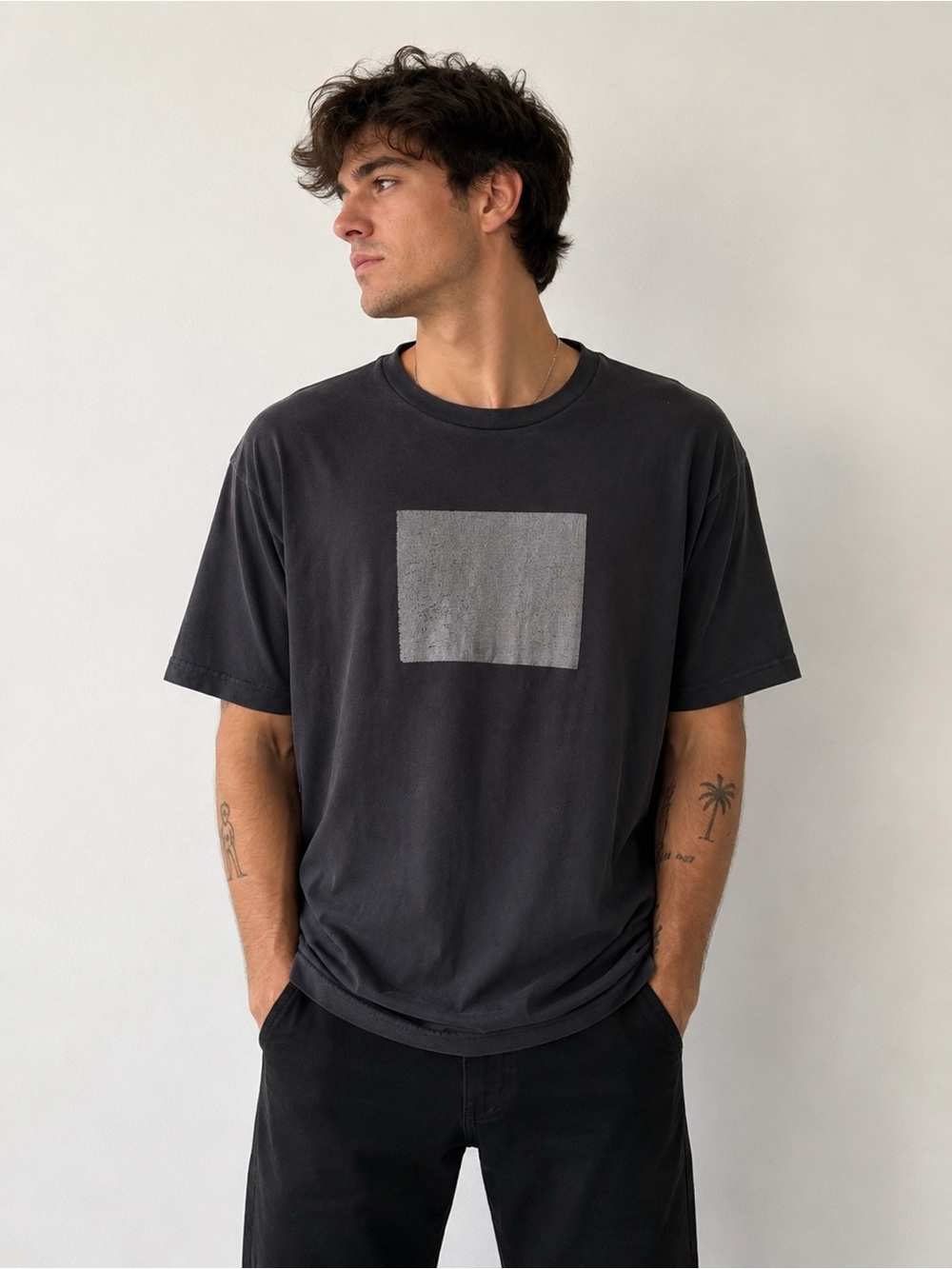 Diesel Black Graphic T-Shirt XL 100% Cotton Oversized Minimalist Box Logo Tee - Picture 1 of 9